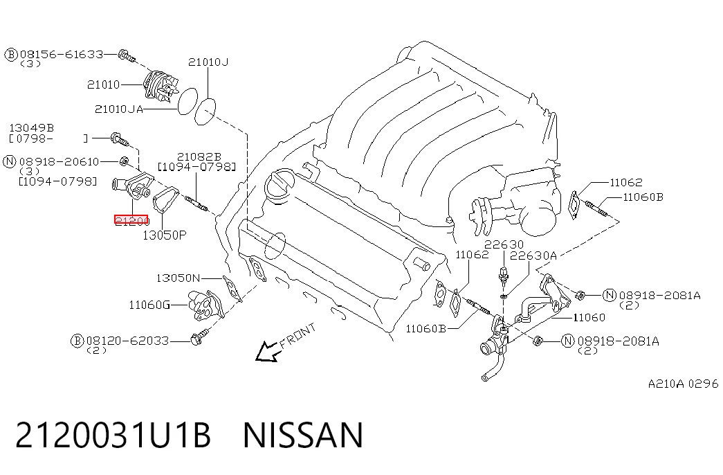 2120031U1B Nissan/Infiniti Termostat