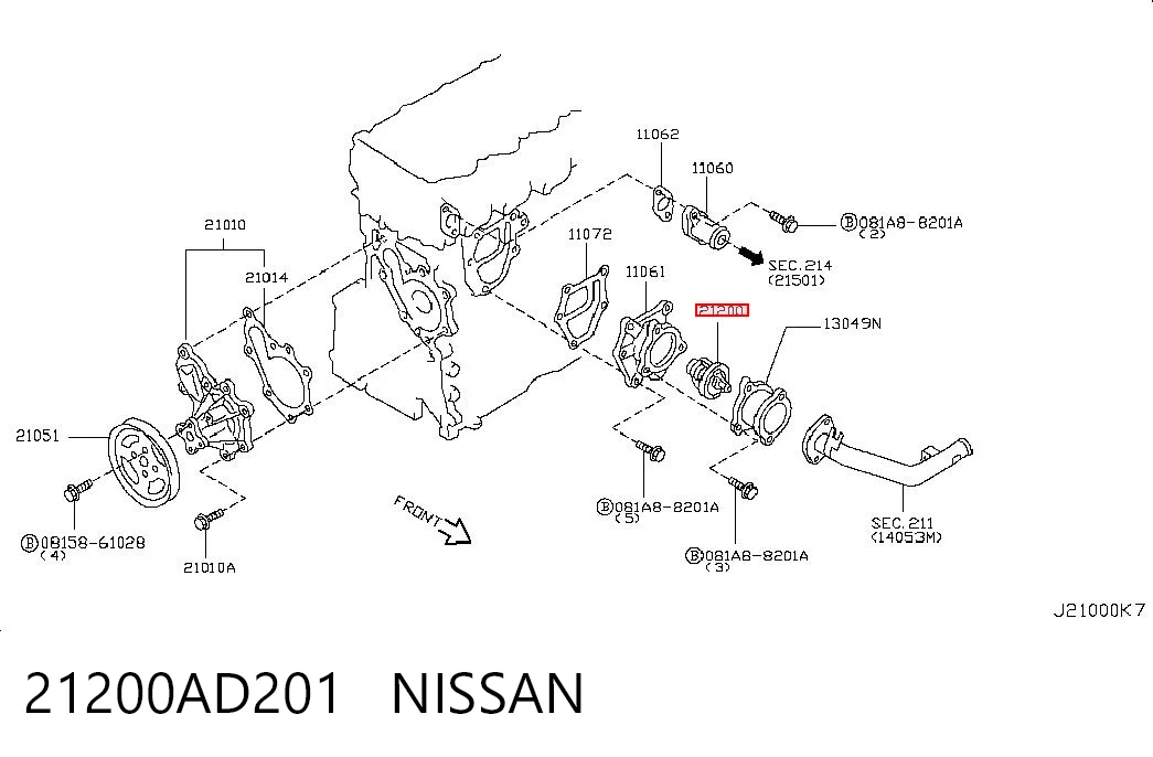 21200AD201 Nissan/Infiniti Termostat