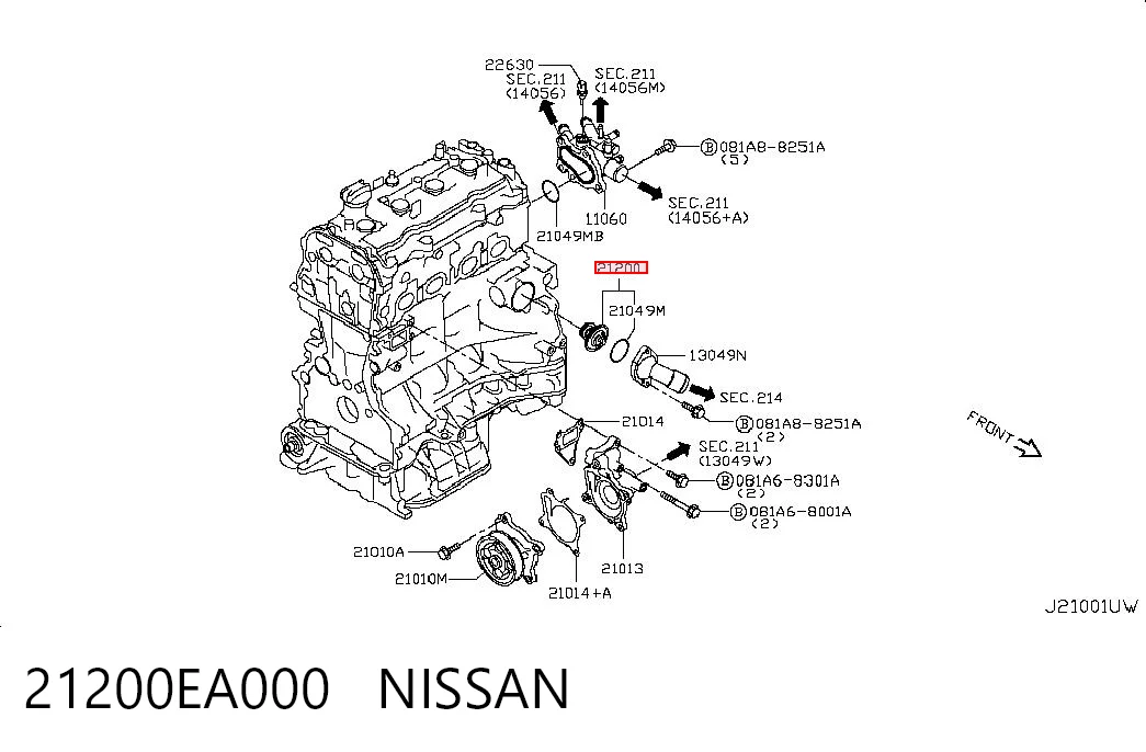 21200EA000 Nissan/Infiniti Termostat