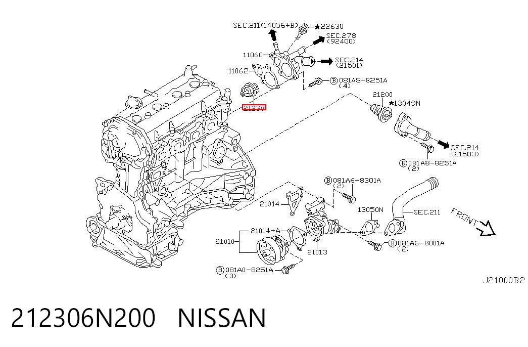 212306N200 Nissan/Infiniti Termostat