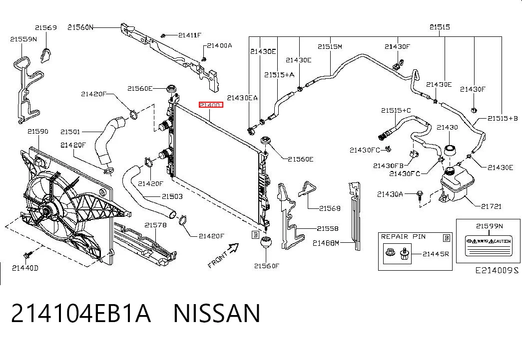 Do koszyka Chłodnica silnika Nissan Qashqai II J11
