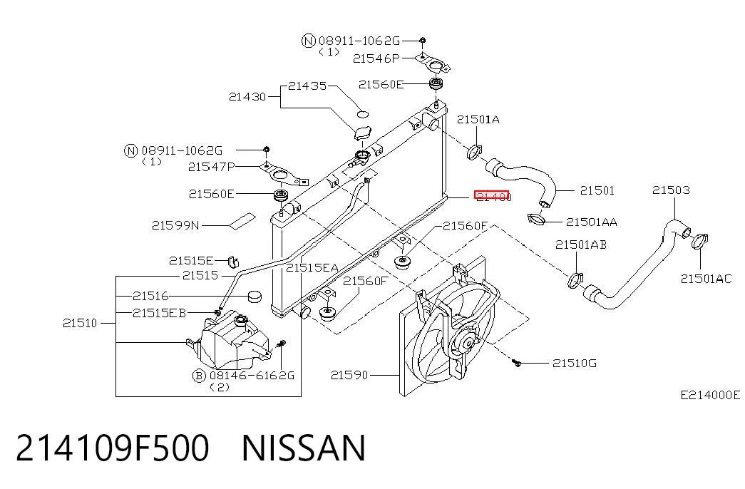 Chłodnica silnika Nissan Primera sedana (P11) (1996 - 2002) cena, od 105,93 USD