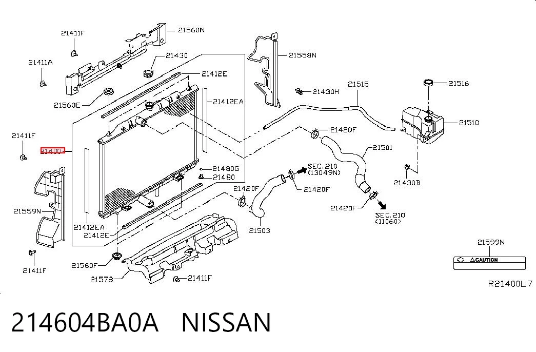 214604BA0A Nissan/Infiniti Chłodnica silnika