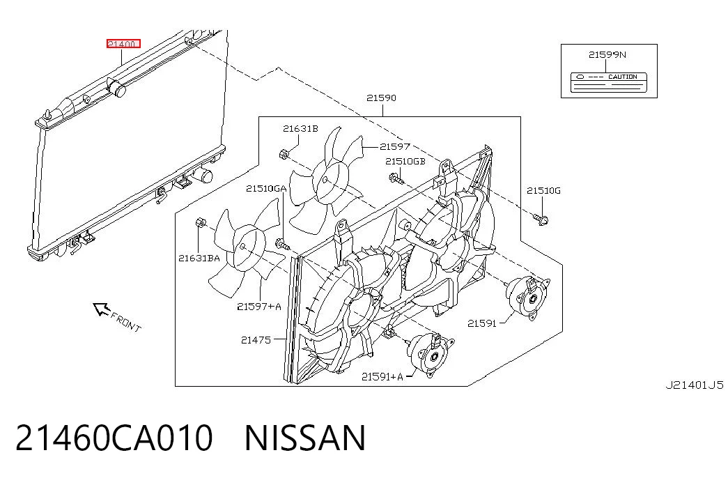 21460CA010 Nissan/Infiniti Chłodnica silnika