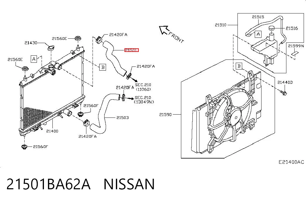 Przewód (króciec) chłodnicy górny do Nissan JUKE JPN F15