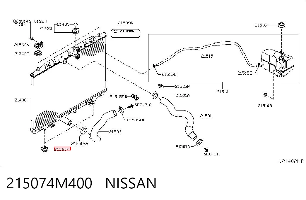 215074M400 Nissan/Infiniti Wspornik chłodnicy dolny