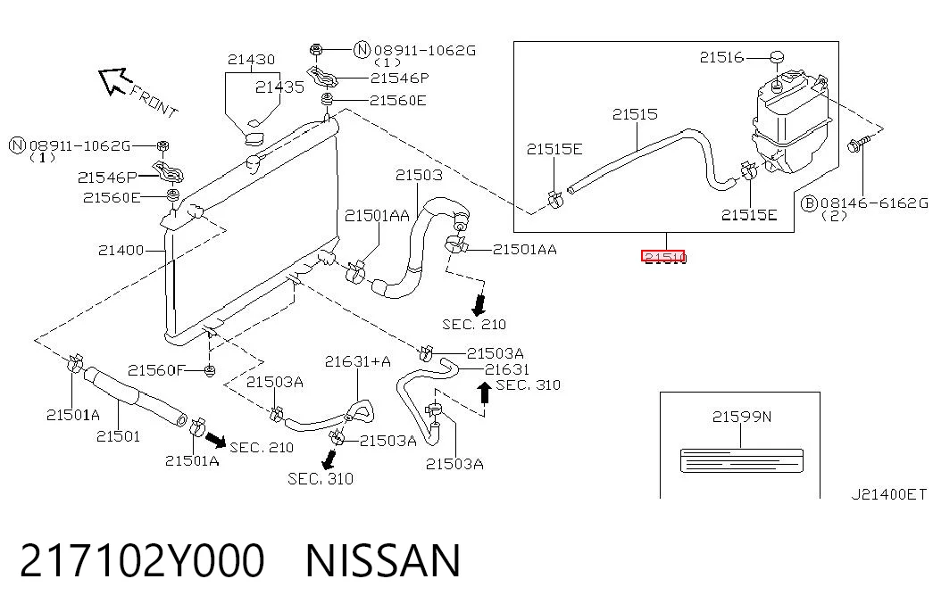 Zbiorniczek wyrównawczy układu chłodzenia do Nissan Maxima  A33
