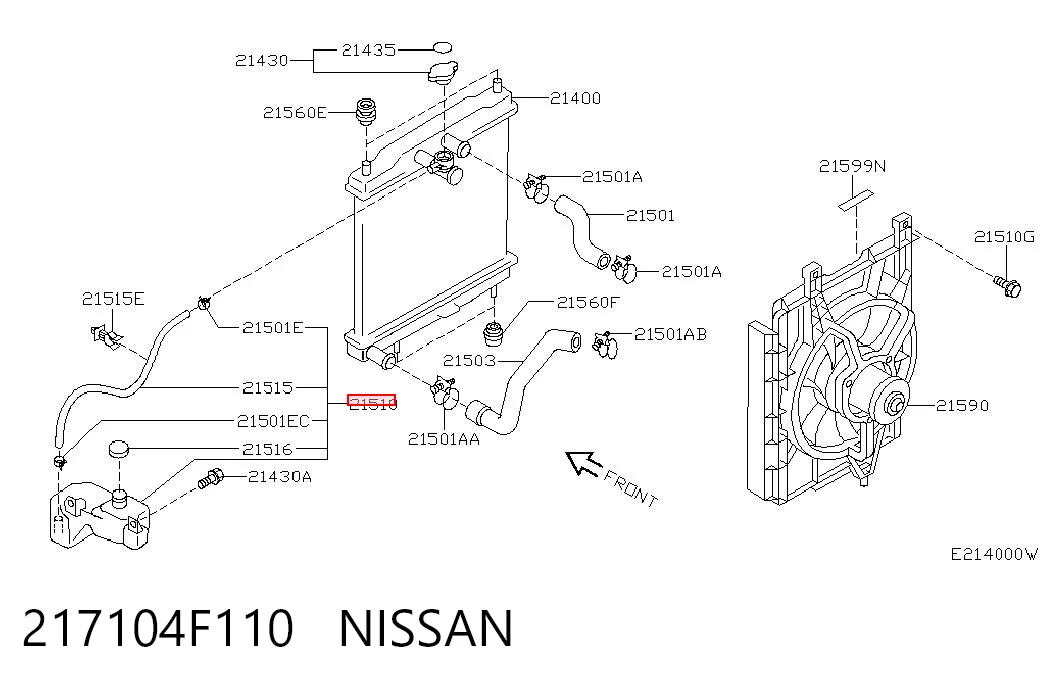 217104F110 Nissan/Infiniti Zbiorniczek wyrównawczy układu chłodzenia