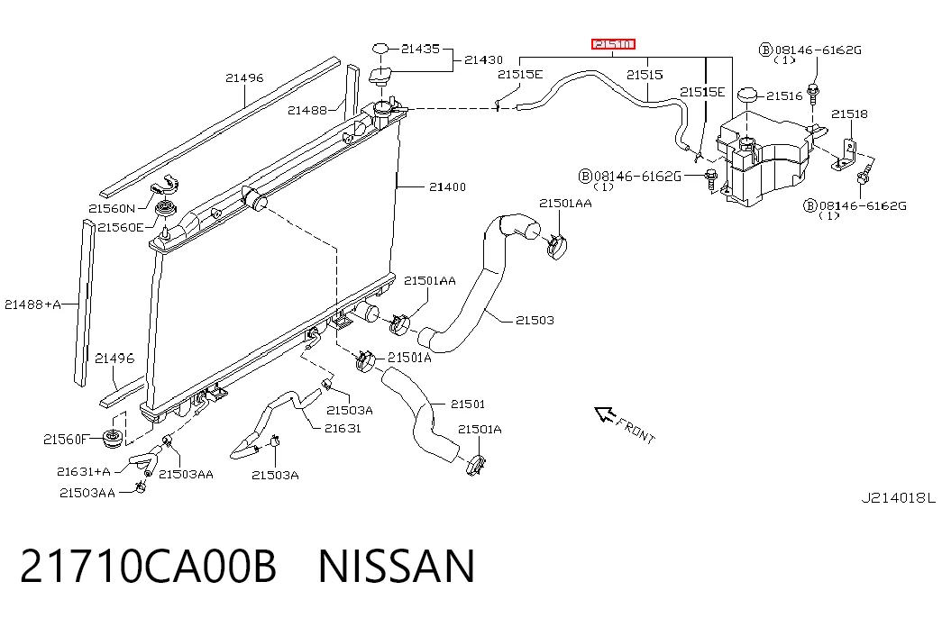 21710CA00B Nissan/Infiniti Zbiorniczek wyrównawczy układu chłodzenia