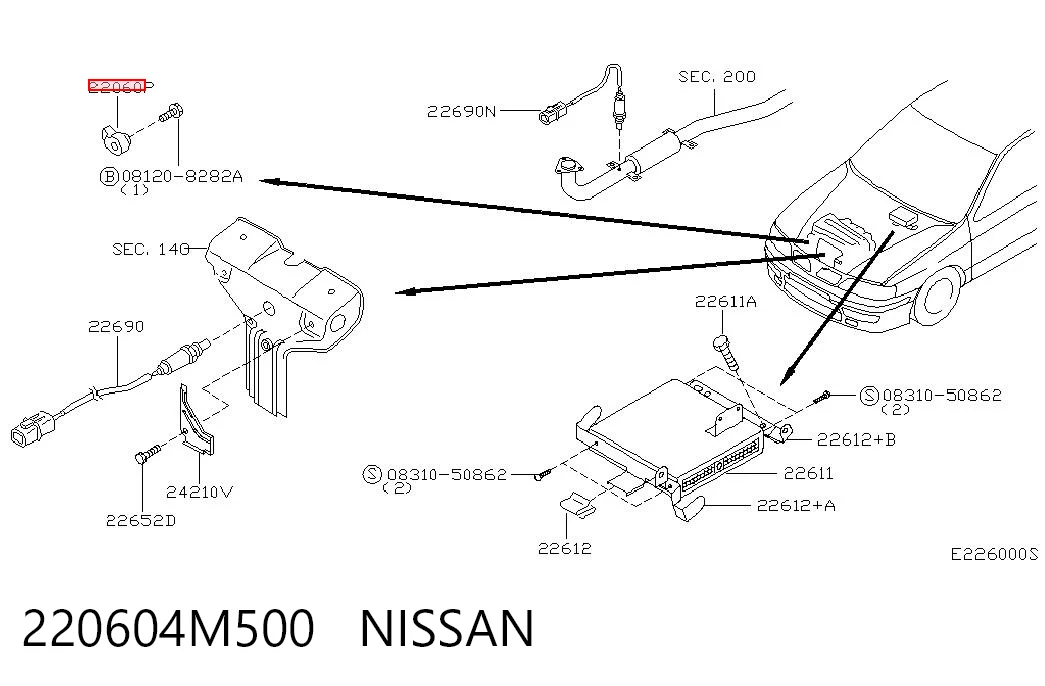 220604M500 Nissan/Infiniti Czujnik stukowy (czujnik spalania stukowego)