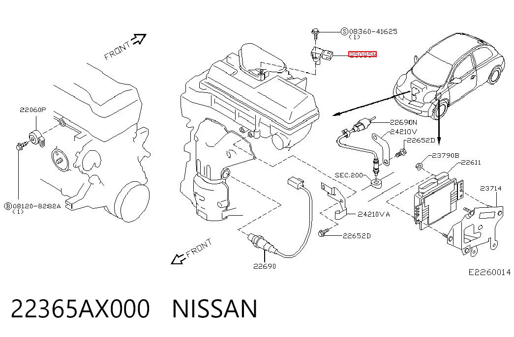 22365AX000 Nissan/Infiniti Czujnik ciśnienia w kolektorze ssącym, MAP