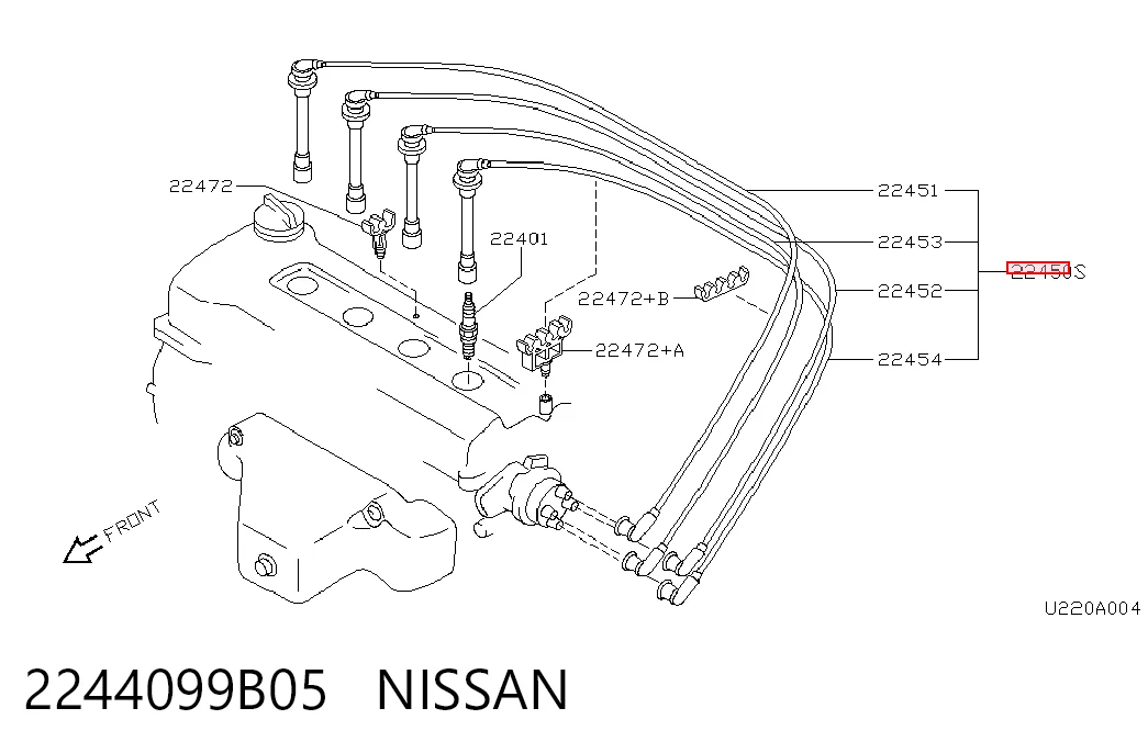 Do koszyka Zestaw przewodów wysokiego napięcia Nissan Micra  K11
