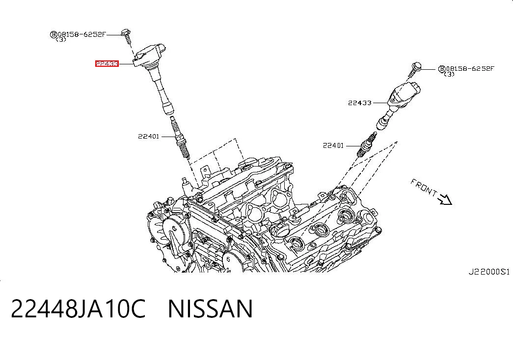 22448JA10C Nissan/Infiniti Cewka zapłonowa