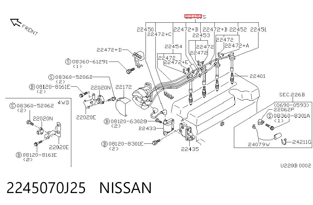 Zestaw przewodów wysokiego napięcia do Nissan Primera  P10