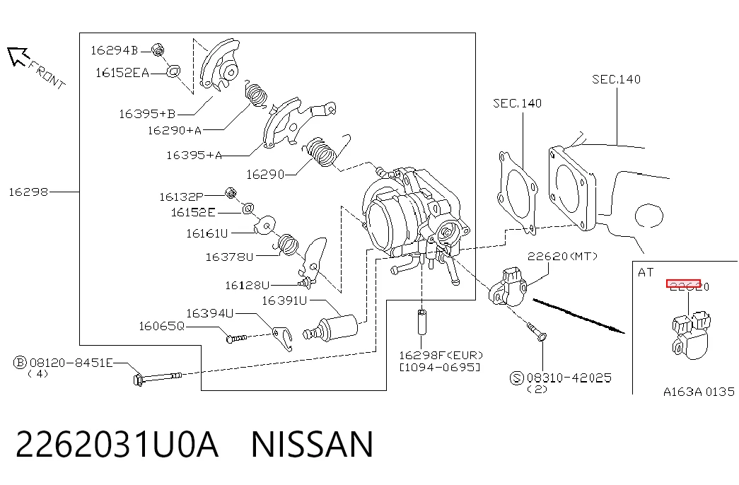 Czujnik położenia przepustnicy (potencjometr) do Nissan Almera I N15