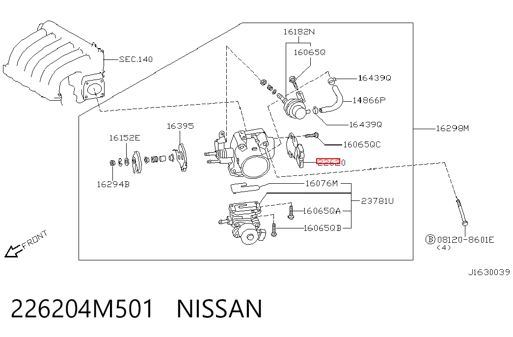 226204M501 Nissan/Infiniti Czujnik położenia przepustnicy (potencjometr)