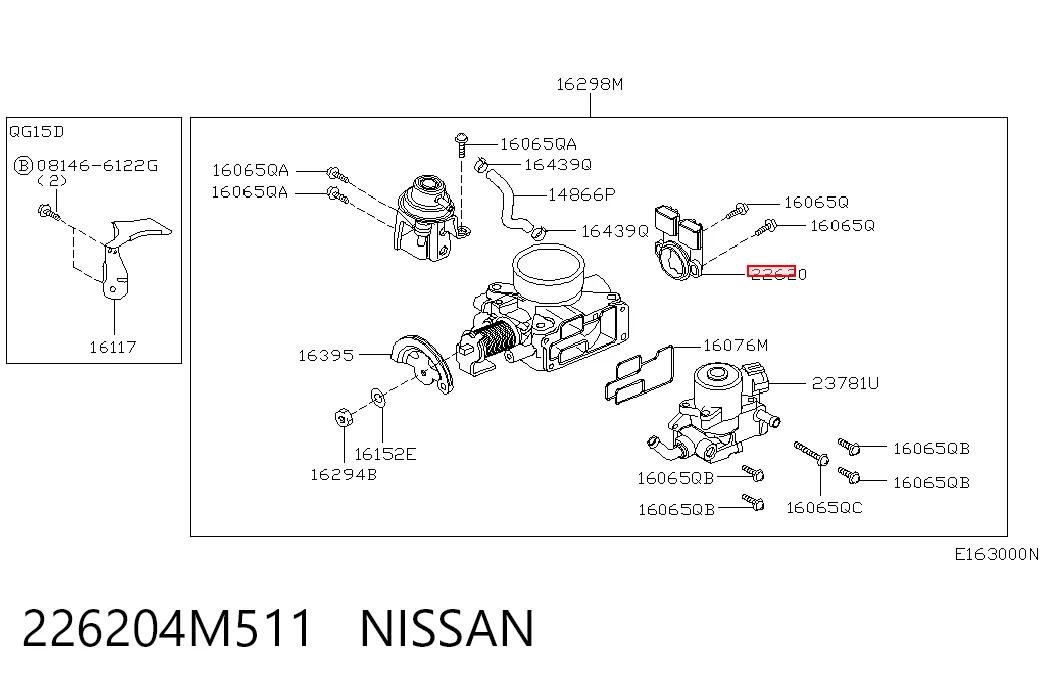 Czujnik położenia przepustnicy (potencjometr) Nissan Primera 