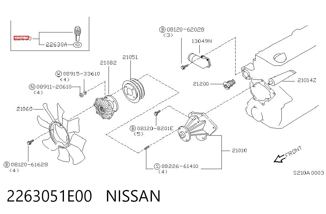 2263051E00 Nissan/Infiniti Czujnik temperatury płynu chłodzącego
