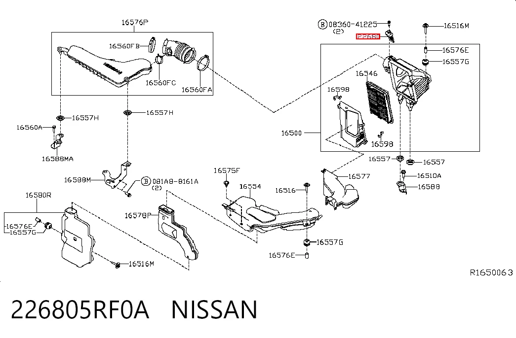 Czujnik przepływu powietrza, przepływomierz powietrza M.A.F. do Nissan Altima L33 