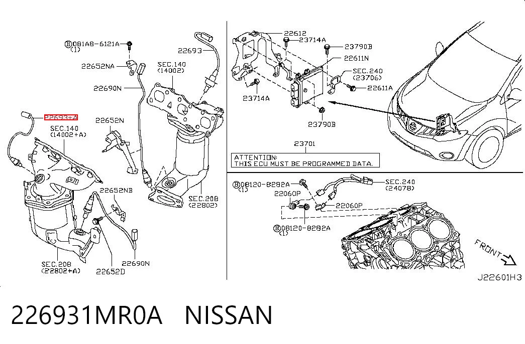 226931MR0A Nissan/Infiniti Sonda lambda, czujnik zubożonej mieszanki