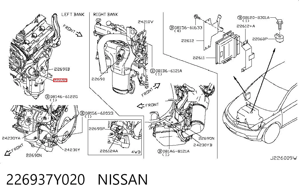 226937Y020 Nissan/Infiniti Sonda lambda, czujnik tlenu