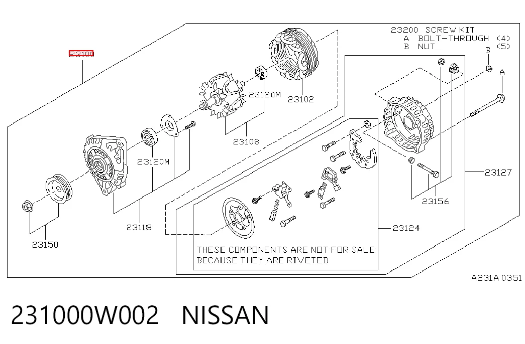 231000W002 Nissan/Infiniti Alternator