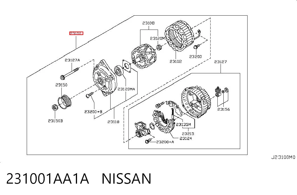 231001AA1A Nissan/Infiniti Alternator