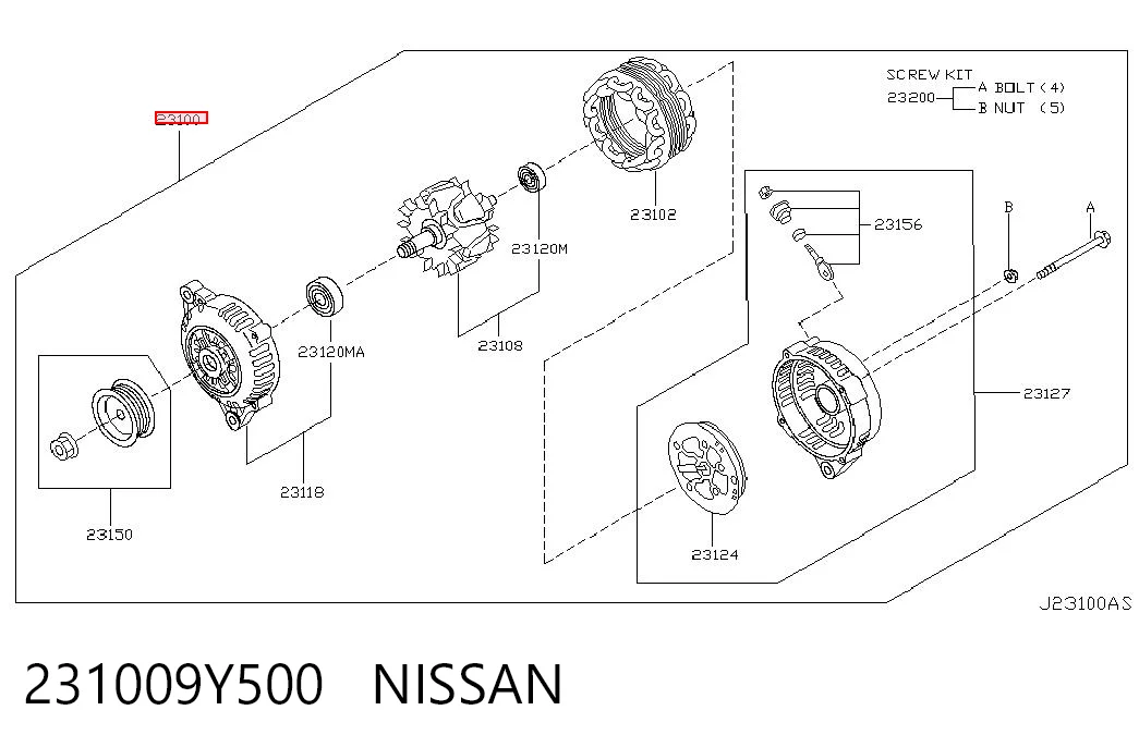 231009Y500 Nissan/Infiniti Alternator