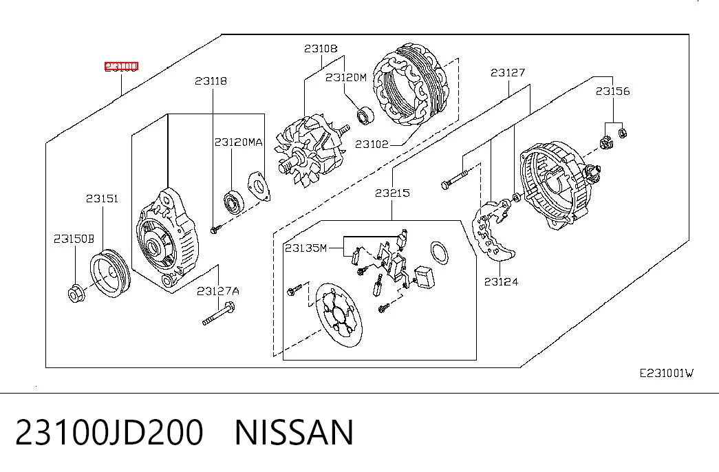 23100JD200 Nissan/Infiniti Alternator