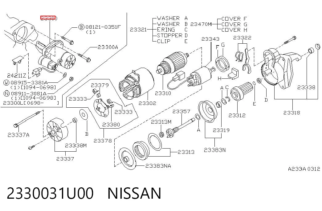 Do koszyka Rozrusznik Nissan Maxima  A33