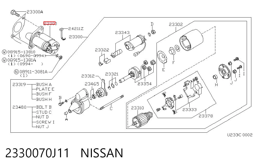 2330070J11 Nissan/Infiniti Rozrusznik