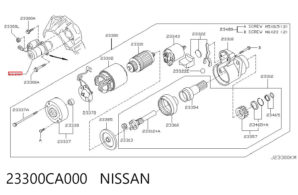 23300CA000 Nissan/Infiniti Rozrusznik