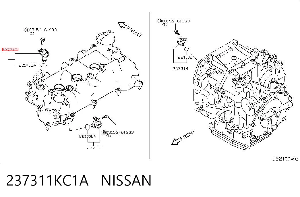 237311KC1A Nissan/Infiniti Czujnik położenia wałka rozrządu