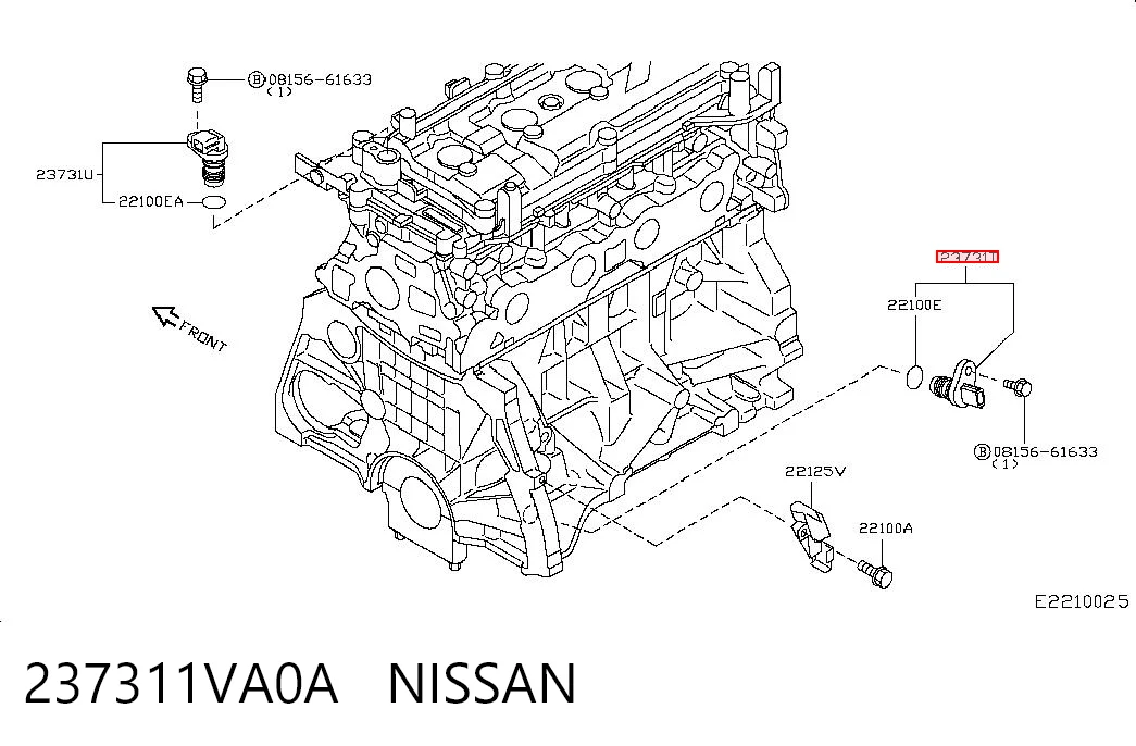 237311VA0A Nissan/Infiniti Czujnik położenia wału korbowego