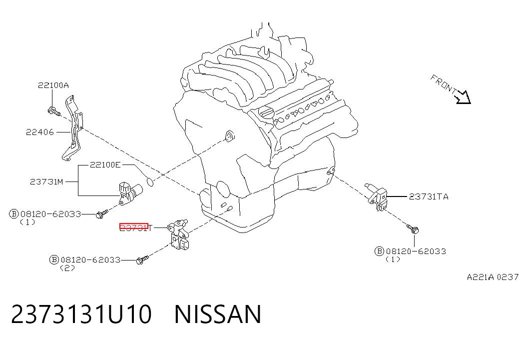 2373131U10 Nissan/Infiniti Czujnik położenia wału korbowego