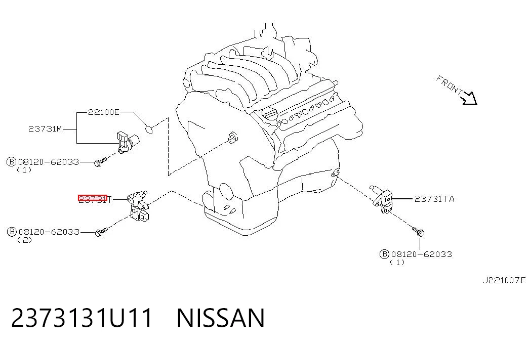 2373131U11 Nissan/Infiniti Czujnik położenia wału korbowego