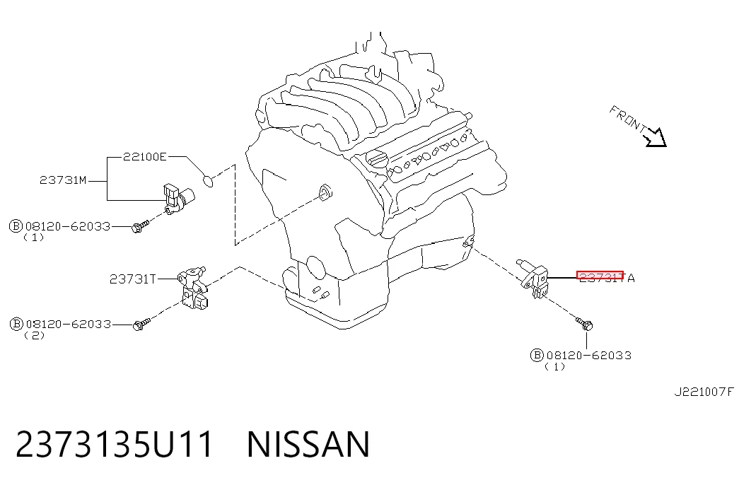 2373135U11 Nissan/Infiniti Czujnik położenia wału korbowego