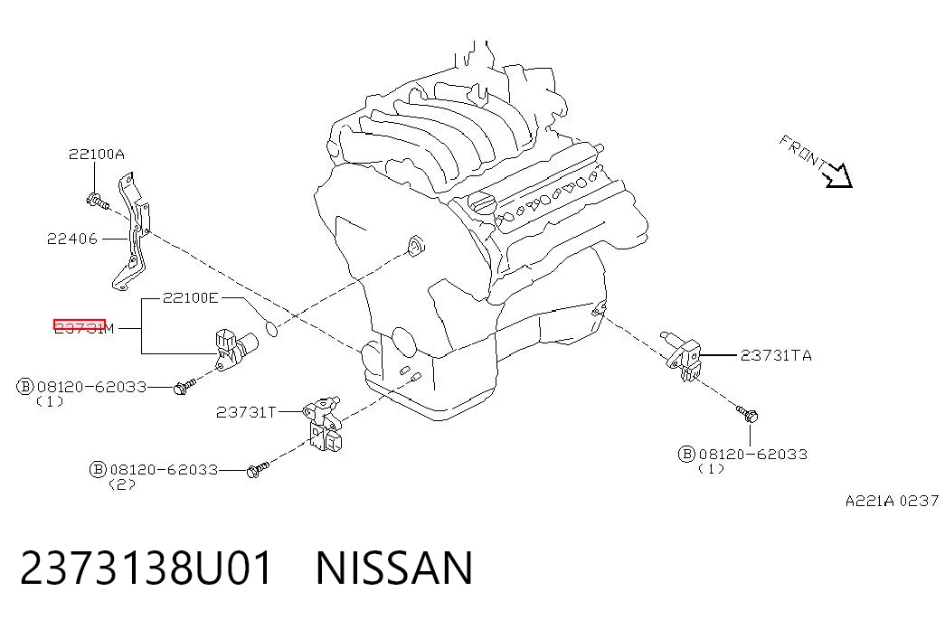 2373138U01 Nissan/Infiniti Czujnik położenia wałka rozrządu