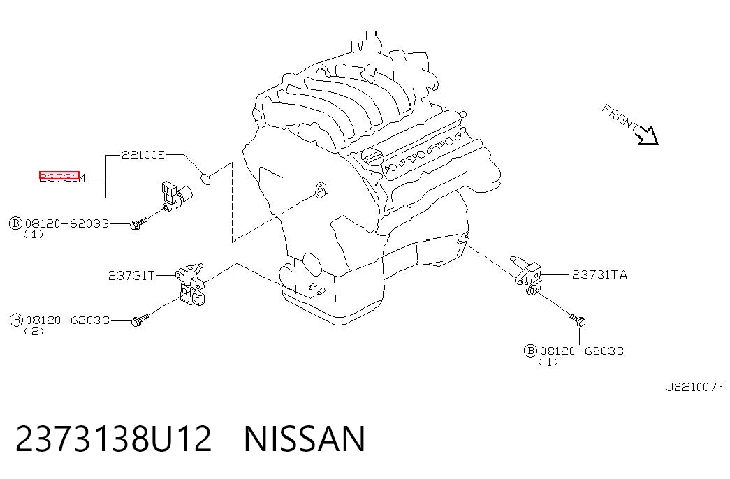 2373138U12 Nissan/Infiniti Czujnik położenia wałka rozrządu