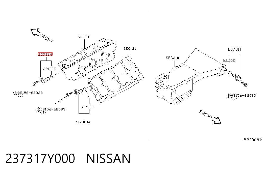 237317Y000 Nissan/Infiniti Czujnik położenia wałka rozrządu