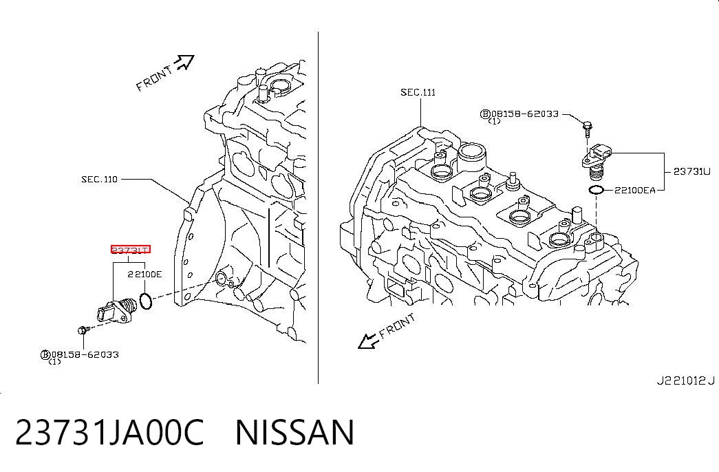 23731JA00C Nissan/Infiniti Czujnik położenia wału korbowego