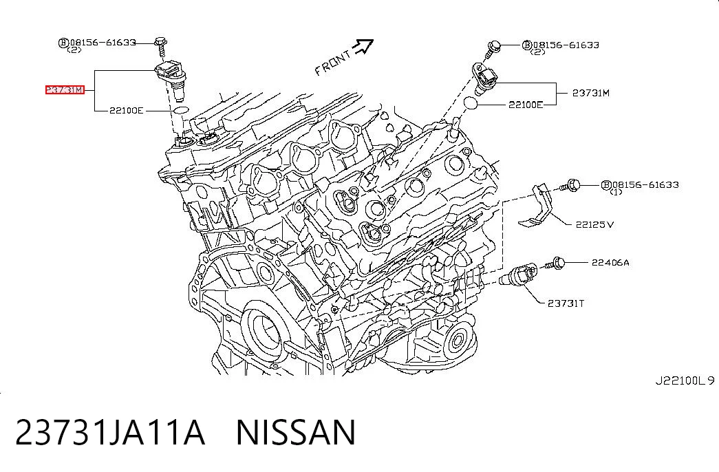 23731JA11A Nissan/Infiniti Czujnik położenia wałka rozrządu
