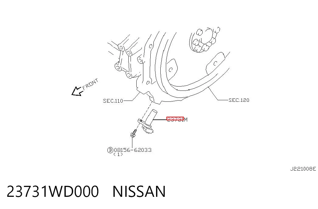 23731WD000 Nissan/Infiniti Czujnik położenia wałka rozrządu