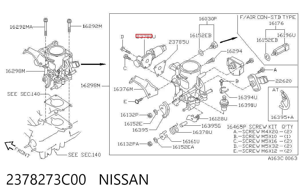2378273C00 Nissan/Infiniti Regulator biegu jałowego