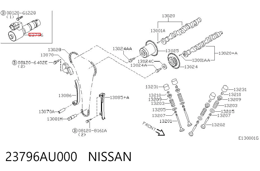 23796AU000 Nissan/Infiniti Zawór elektromagnetyczny faz rozrządu