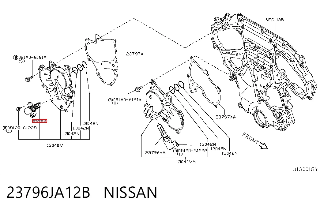 23796JA12B Nissan/Infiniti Zawór elektromagnetyczny faz rozrządu
