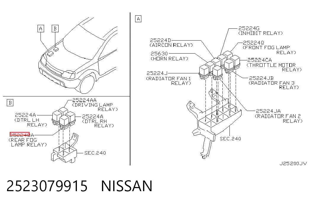 2523079915 Nissan/Infiniti Przekaźnik lamp przeciwmgielnych
