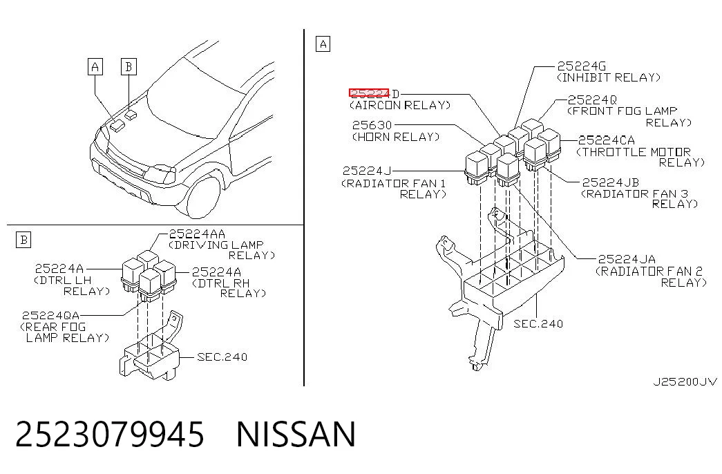 2523079945 Nissan/Infiniti Przekaźnik lamp przeciwmgielnych
