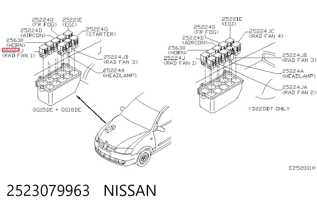 2523079963 Nissan/Infiniti Przekaźnik lamp przeciwmgielnych
