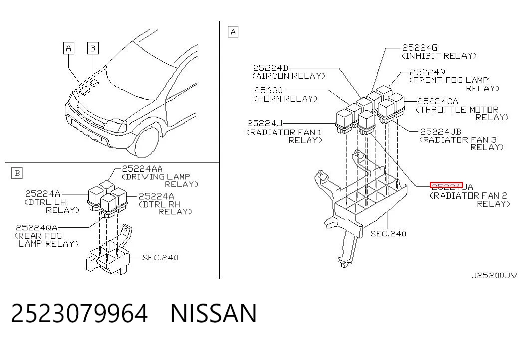 2523079964 Nissan/Infiniti Przekaźnik lamp przeciwmgielnych